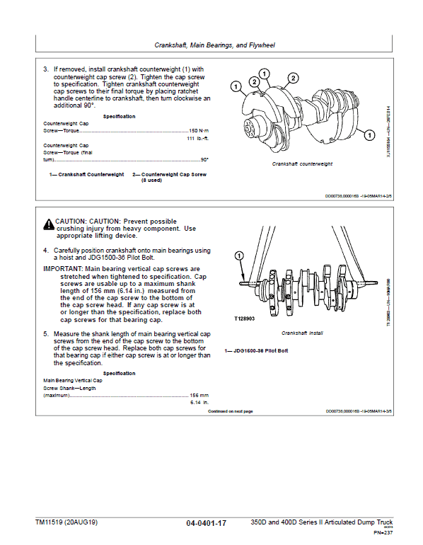 John Deere 350D, 400D Series 2 Dump Truck Service Manual John Deere 350D, 400D Series 2 Dump Truck Service Manual - Image 4