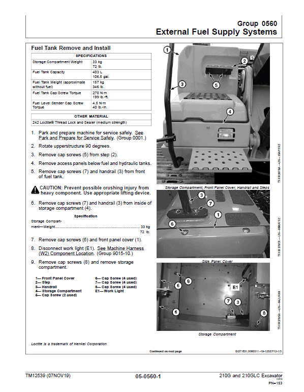 John Deere 210G, 210GLC Excavator Repair John Deere 210G, 210GLC Excavator Repair - Image 4