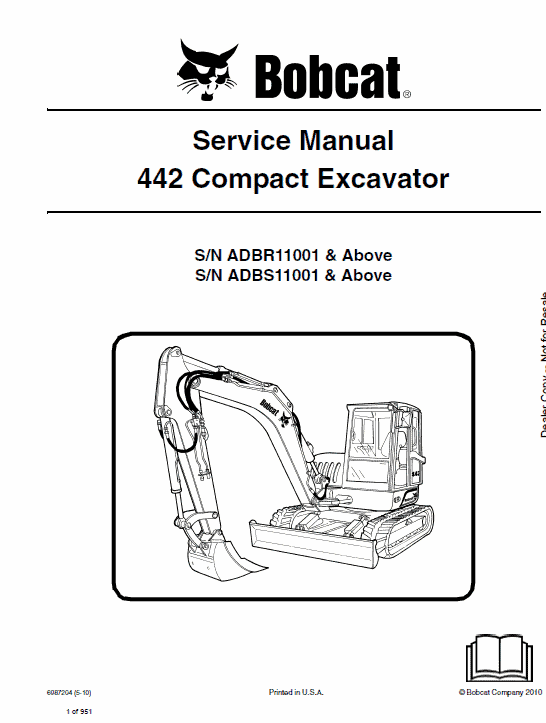 Bobcat 442 Excavator Repair Service Manual Bobcat 442 Excavator Repair Service Manual