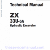Hitachi ZX33U-5A Mini Excavator Service Repair Manual