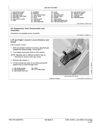 John Deere E240, E240LC, E260LC Excavator Service Manual - Image 4