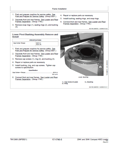 John Deere 204K, 304K Compact 4WD Loader Service Manual - Image 4