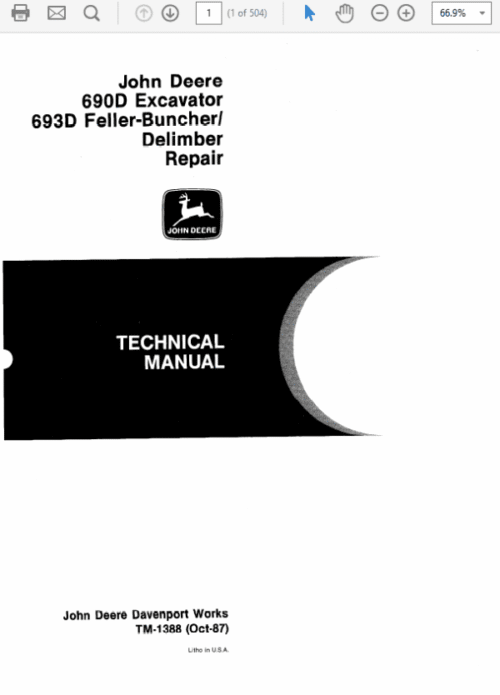 John Deere 690D, 693D Excavator Service Manual