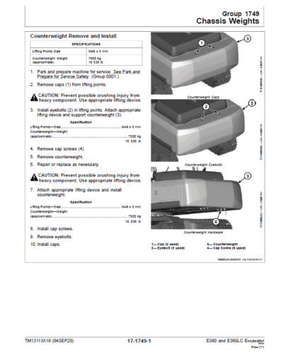 John Deere E360, E360LC Excavator Repair Service Manual - Image 4