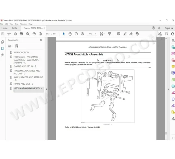 New Holland T6050 T6060 T6070 Tractors Parts Manual