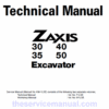 Hitachi ZX30, ZX35, ZX40 and ZX50 ZAXIS Excavator Service Repair Manual
