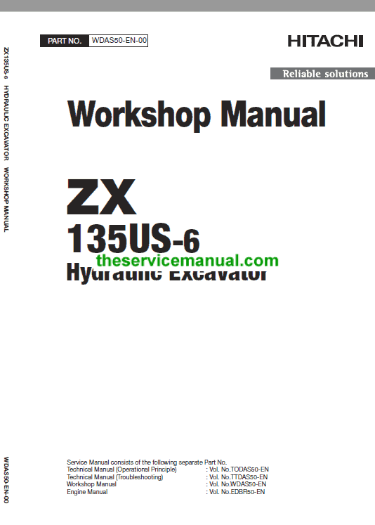Hitachi ZX135US-6 Excavator Service Repair Manual