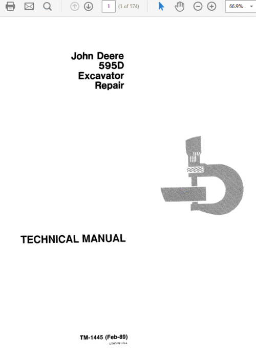 John Deere 595D Excavator Service Manual
