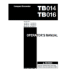 Takeuchi TB014 and TB016 Compact Excavator Service Manual