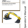 Gehl Z80 Gen 2, Mustang 800Z Nxt 2 Compact Excavator Repair Service Manual