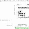 Hitachi ZAXIS ZX210W-3 and ZX220W-3 Excavator Service Repair Manual