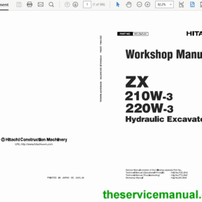 Cart Hitachi ZAXIS ZX210W-3 and ZX220W-3 Excavator Service Repair Manual