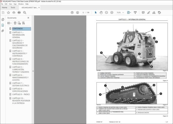 CASE 435 445 445CT SKID STEER SERVICE REPAIR MANUAL