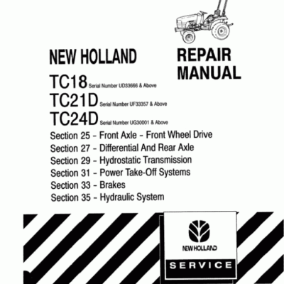 New Holland Tc21d Tc24d Tractor Operators Manual
