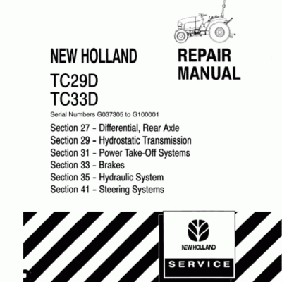 Cart New Holland Tc29 Tc29D Tc33 Tc33D Tractors Service Manual