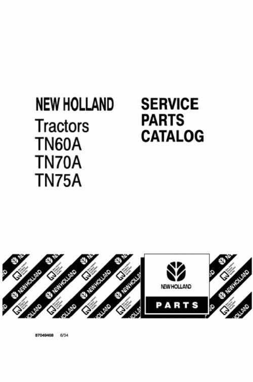 New Holland Tn60a Tn70a Tn75a Tractor Parts Catalog Manual