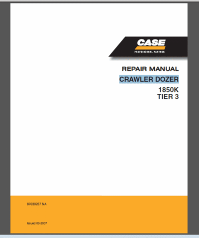 CASE 1850K Tier 3 Excavator Maintenance Checklist - Image 2