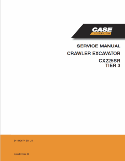 CASE CX225SR Crawler Service Manual - Image 2