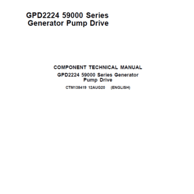Cart John Deere GPD2224 (59000 Series) Generator Pump Driver Manual