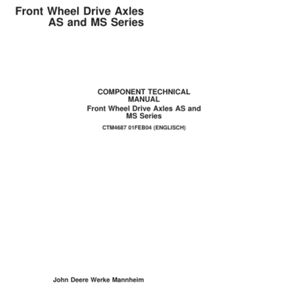 Cart John Deere AS-2025 MS-2045 Axles Service Manual