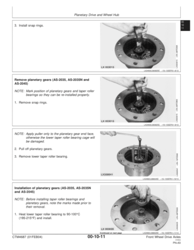 John Deere AS-2025 MS-2045 Axles Service Manual - Image 4