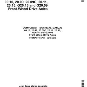 Cart John Deere 00.16 G20.09 Technical Manual