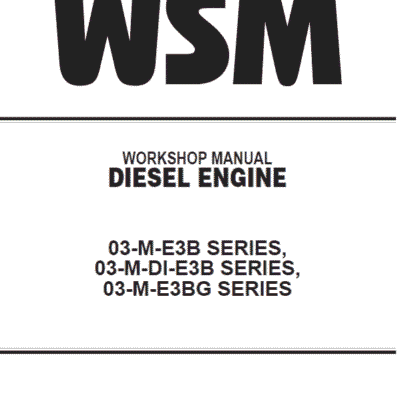 Kubota 03-M-E3B, 03-M-DI-E3B, 03-M-E3BG Engines Workshop Manual