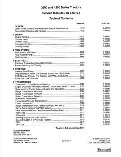 Case 4210 4220 4230 4240 Service Repair Manual