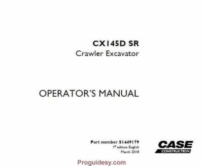 Case CX145D SR Operators Manual