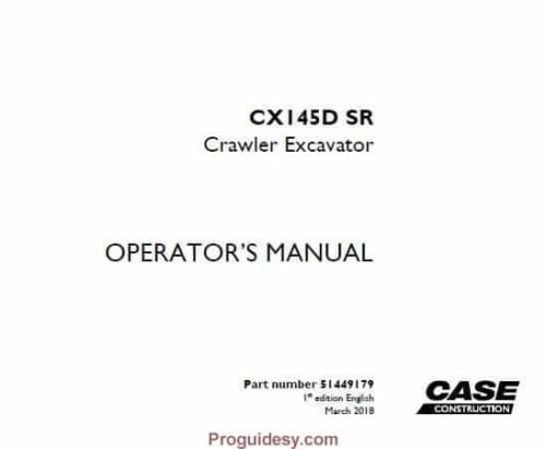 Case CX145D SR Operators Manual