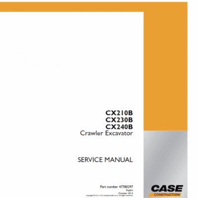 Case Cx210b Cx230b Cx240b Excavator Repair Manual
