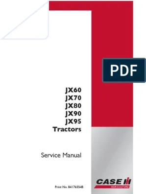 Cart Case Ih Jx60 Jx70 Tractor Braking System Service Repair Manual