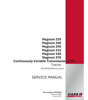 Case Ih Magnum 235 260 290 cvt Service Repair Manual