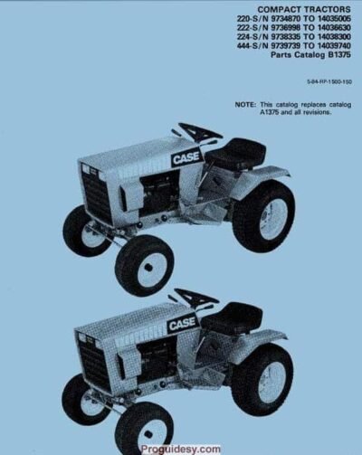 Case Ingersoll 220 444 Tractor Parts Manual