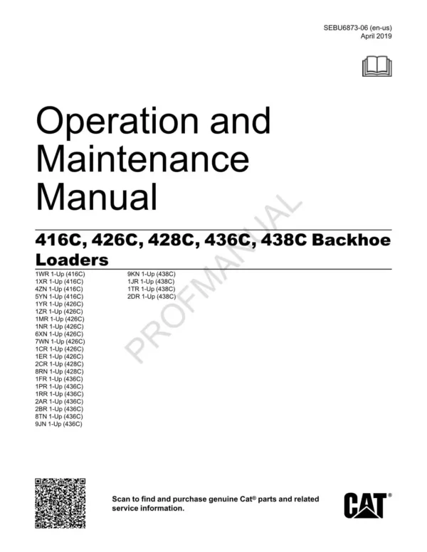 Caterpillar 426C 438c Operation Manual