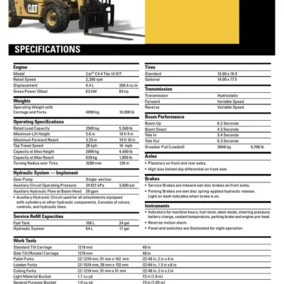 Caterpillar Cat TH255 Operator Manual