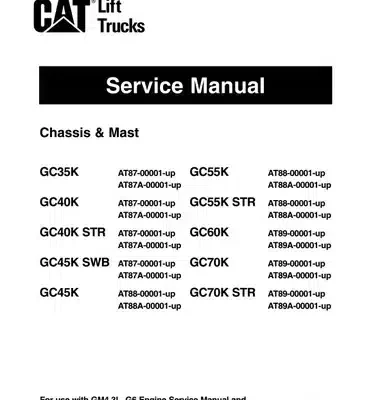 Caterpillar Gc35K Gc40K Gc40K Forklift Chassis Service Manual