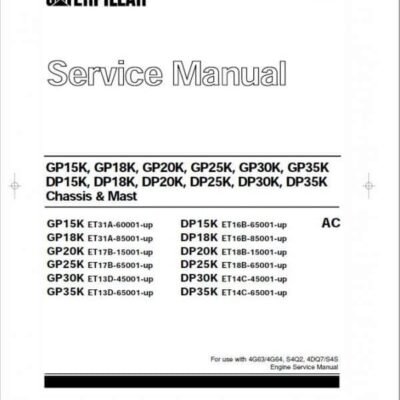 Caterpillar Gp15K Fc Gp18K Fc Gp20K Fc Forklift Service Manual
