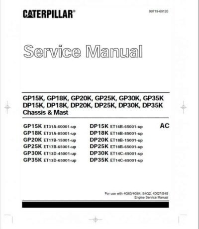 Caterpillar Gp15K Fc Gp18K Fc Gp20K Fc Forklift Service Manual