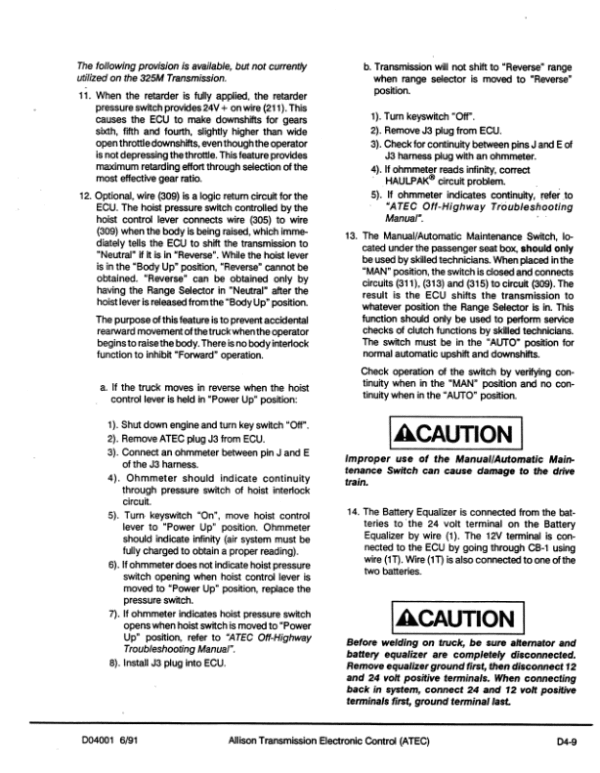 Komatsu 325M Dump Truck (Haulpack) Service Repair Manual