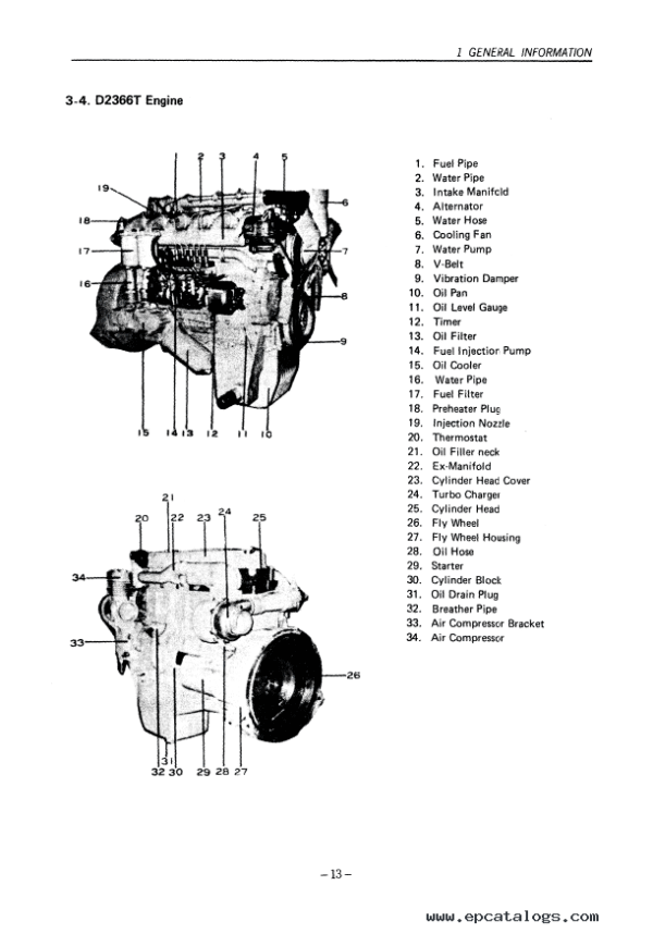 Doosan Daewoo D2366 D1146T Engine Service Manual