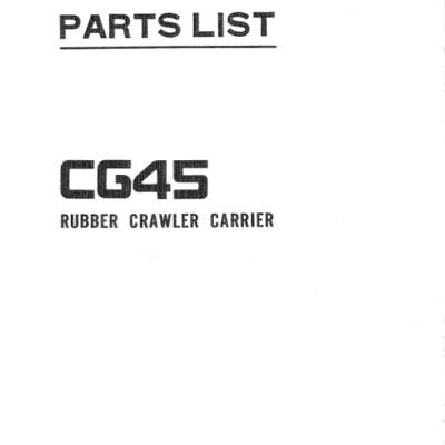 Hitachi CG45 Crawler Carriers Parts Catalog Manual