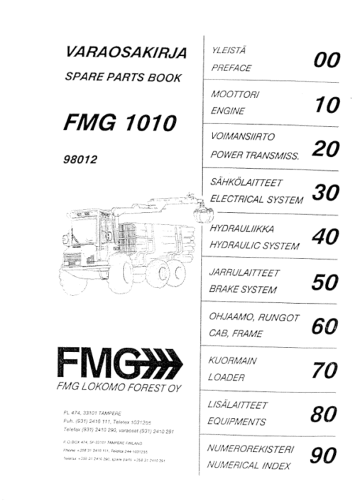 John Deere 1010 Forwarders Parts Catalog Manual (SN 10101300–10101457)