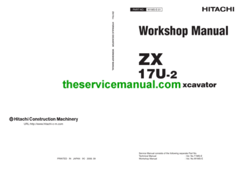 Hitachi ZX17U-2 Mini Excavator Service Repair Manual