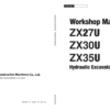 Hitachi ZX27U, ZX30U, ZX35U Mini Excavator Service Repair Manual