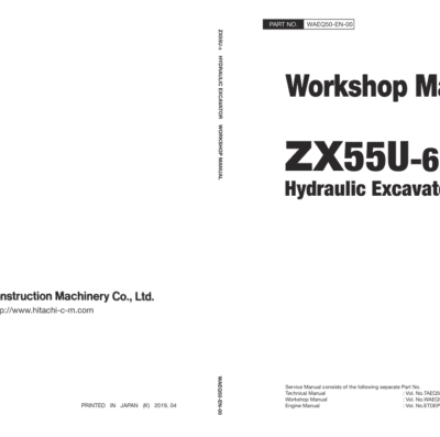 Hitachi ZX55U-6 Mini Excavator Service Repair Manual