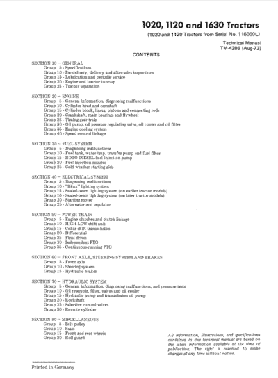 John Deere 1020 1120 1630 Tractors Service Manual - Image 2