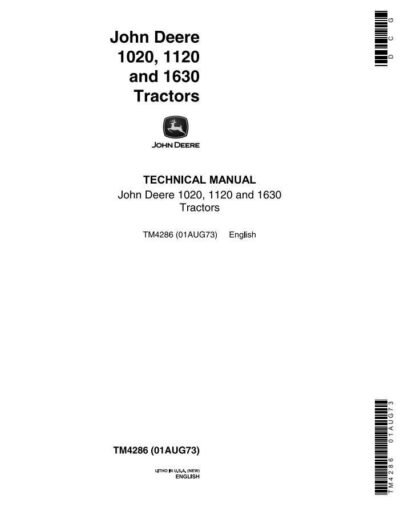John Deere 1020 1120 1630 Tractors Service Manual