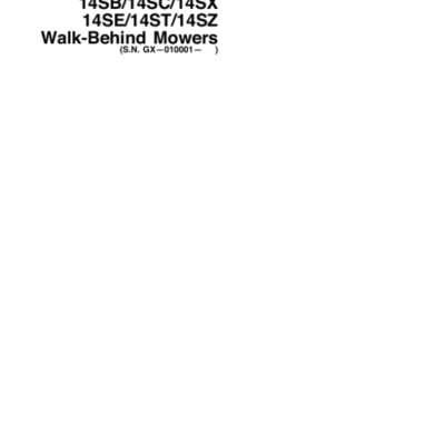 John Deere 12PB 14ST 14SZ Repair Manual