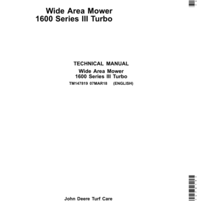 John Deere 1600 Series III Turbo Mower Repair Manual